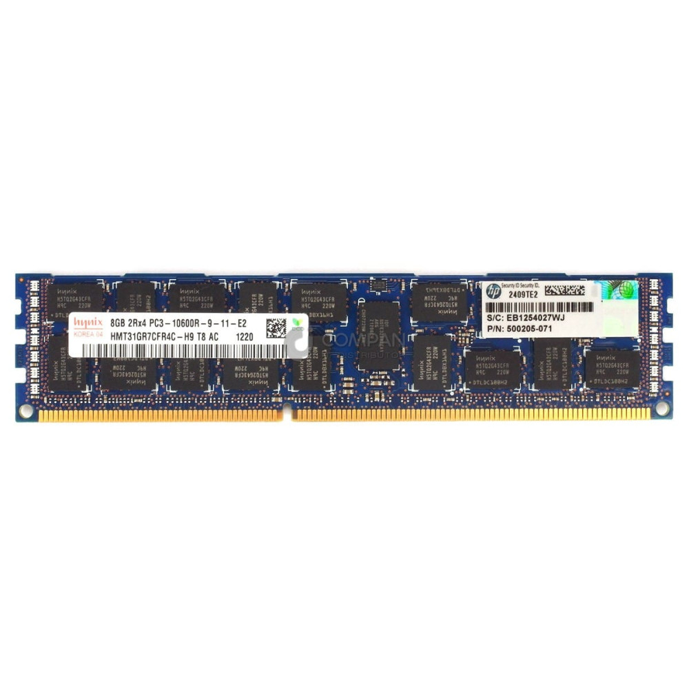 500205-171 HP MEMORY 8GB 2RX4 PC3 10600R DDR3 - 599097-001, M393B1K70CH0-CH9